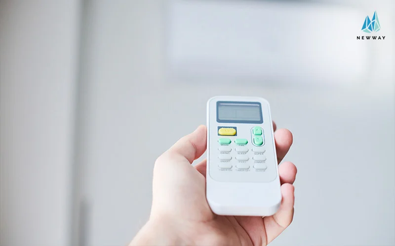 Close up of aircon remote