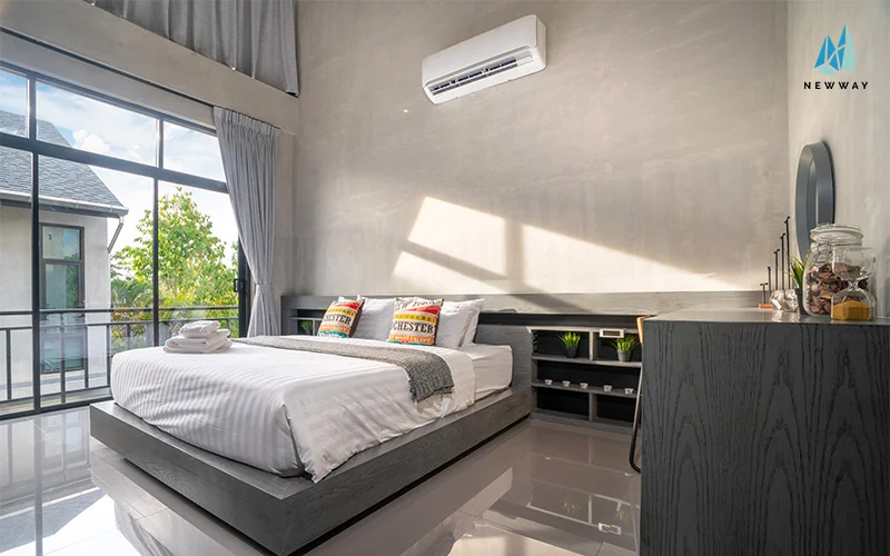 A clean air filtration system in a bedroom