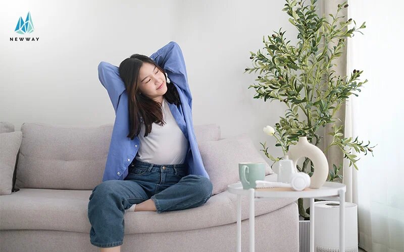 Woman enjoying good indoor environmental quality