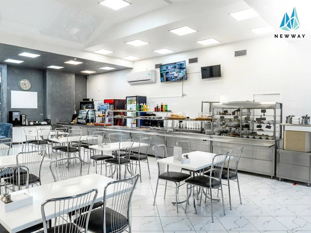 Food services outlet featuring energy-efficient air-conditioning supported by EEG